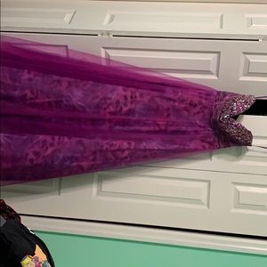 Purple and leopard prom dress